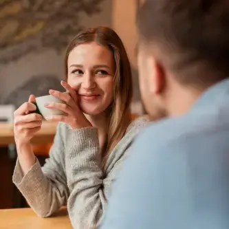 Couple drinking coffee